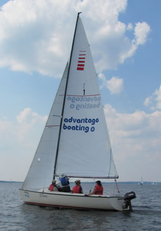 Advantage Boating keelboat on the water